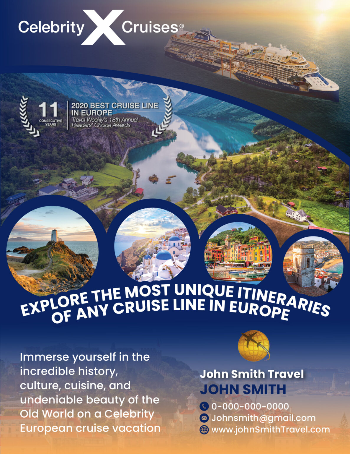 Celebrity Cruise Flyer Europe Archer Evolution Travel Shop